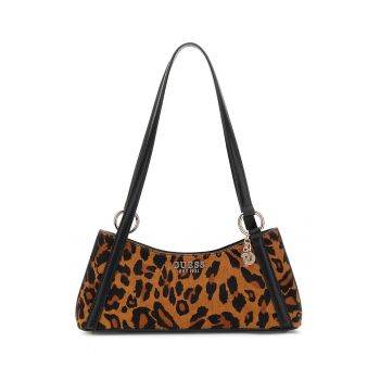 Geanta baguetter de piele cu animal print