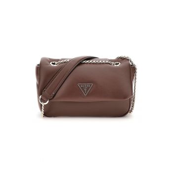 Geanta crossbody cu clapa si bareta din lant
