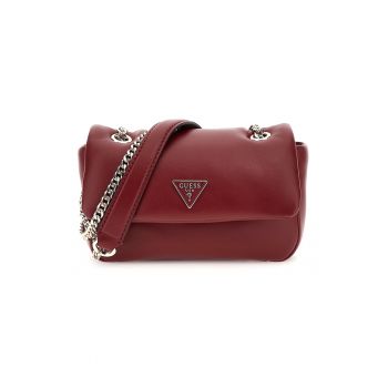 Geanta crossbody cu clapa si bareta din lant