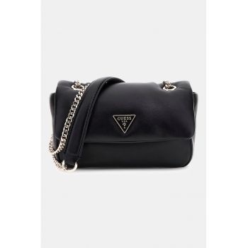 Geanta crossbody cu clapa si bareta din lant