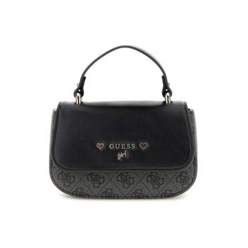 Geanta crossbody cu clapa si logo