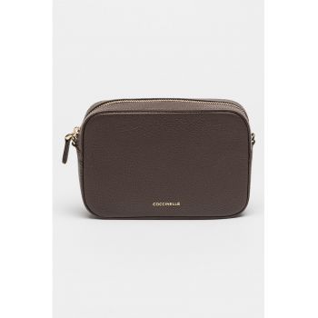 Geanta crossbody de piele cu bareta cu model logo Tebe