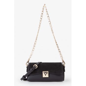 Geanta crossbody de piele ecologica cu bareta detasabila din lant