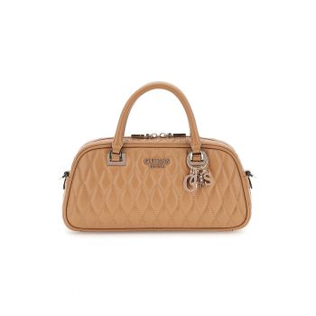 Geanta crossbody matlasata cu logo metalic