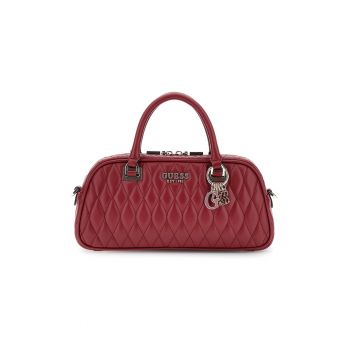 Geanta crossbody matlasata cu logo metalic