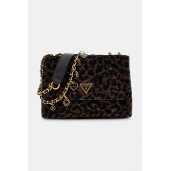 Geanta crossbody pufoasa cu animal print