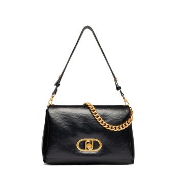 Geanta cu clapa si bareta de umar din lant