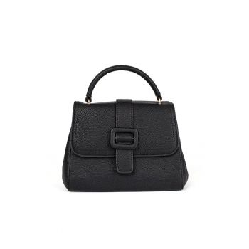 Geanta dama  alba cu accente aurii - design modern - 2 compartimente - 30x20cm