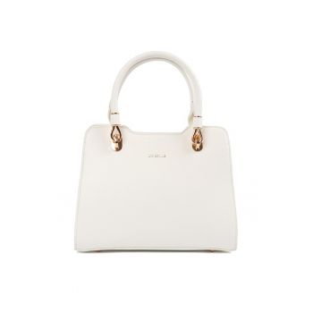 Geanta dama alba  kuferek - eleganta - compacta - din poliester