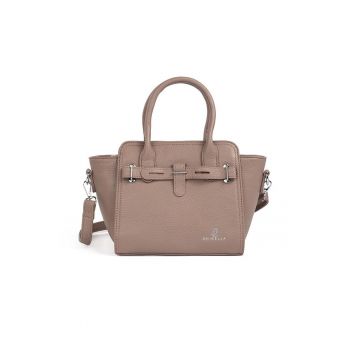 Geanta dama bej  cu elemente argintii - eleganta - practica - 30x40cm