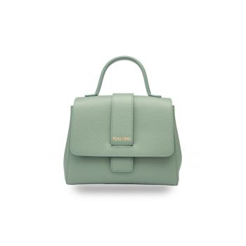 Geanta dama din piele naturala verde salvie Ranya