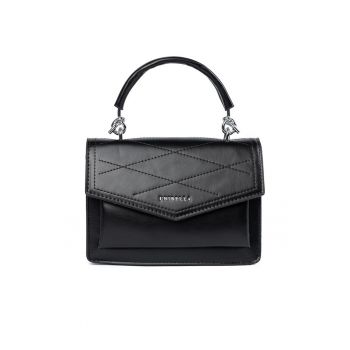 Geanta dama neagra  model Crossbody - compacta - cu manere si curea ajustabila