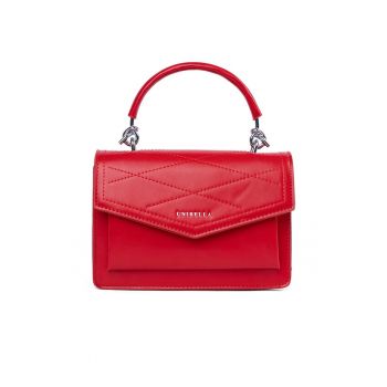 Geanta dama rosie  Crossbody - compacta - eleganta - cu manere si curea ajustabila