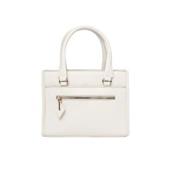 Geanta dama  tip kuferek bej cu detalii aurii - dimensiuni practice