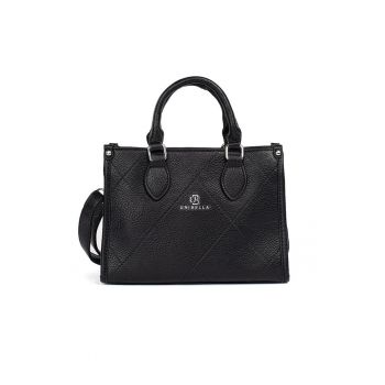 Geanta de dama  eleganta - neagra - din poliester - design clasic - practica.