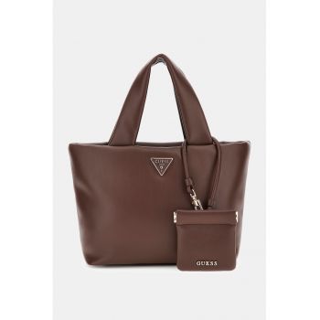 Geanta de piele ecologica cu bareta de umar si etui detasabil