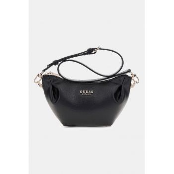 Geanta de piele ecologica cu bareta de umar si logo metalic