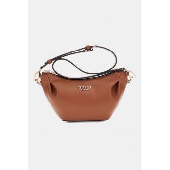 Geanta de piele ecologica cu bareta de umar si logo metalic