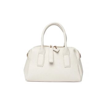 Geanta de umar  gri - din piele ecologica - dimensiuni medii - cu curea reglabila