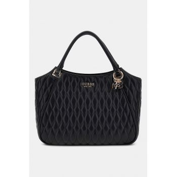 Geanta din piele ecologica cu bareta de umar si aspect matlasat