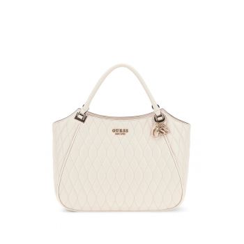 Geanta din piele ecologica cu bareta de umar si aspect matlasat