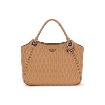 Geanta din piele ecologica cu bareta de umar si aspect matlasat