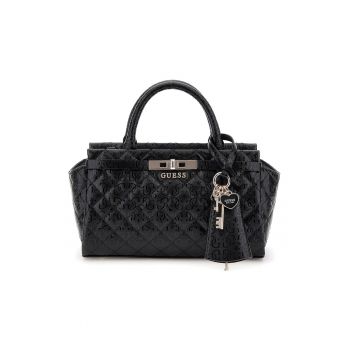 Geanta din piele ecologica cu bareta de umar si aspect matlasat