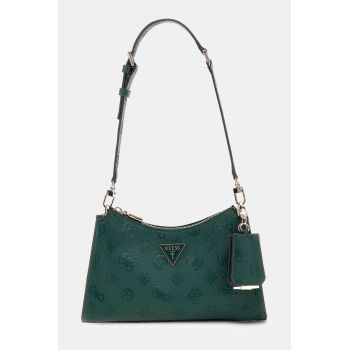 Geanta din piele ecologica cu logo metalic si bareta de umar