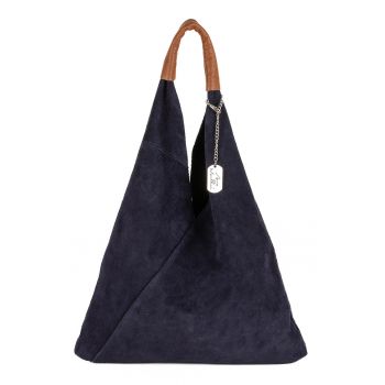 Geanta hobo din piele intoarsa