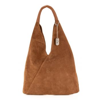 Geanta hobo din piele intoarsa