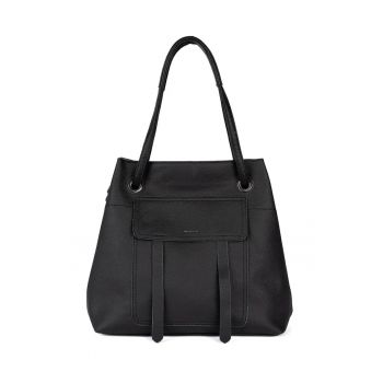 Geanta shopper dama  neagra - din poliester - design practic - dimensiuni mari.