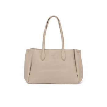 Geanta shopper  din ecopiele roz - cu doua compartimente - dimensiuni mari