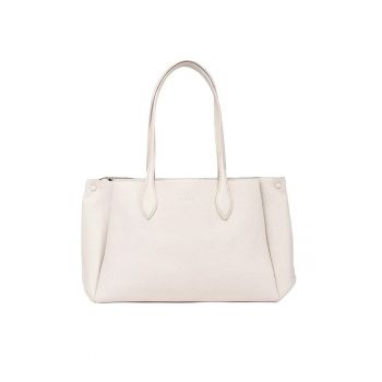 Geanta shopper roz din ecopiele -  cu doua compartimente - dimensiuni mari