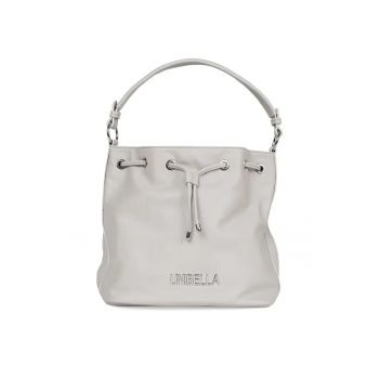 Geanta tip sac  bej - din piele ecologica - cu curea reglabila - doua compartimente