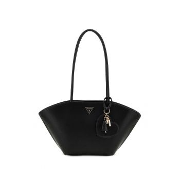 Geanta trapez din piele ecologica cu pandantive