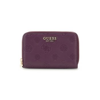 Portofel cu model monograma si doua compartimente cu fermoar