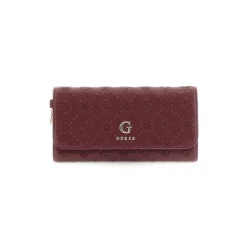 Portofel din piele ecologica cu model monograma si clapa