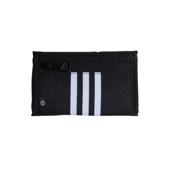 Portofel  Essential Training - poliester reciclat - negru cu detalii albe - 13x8.5cm