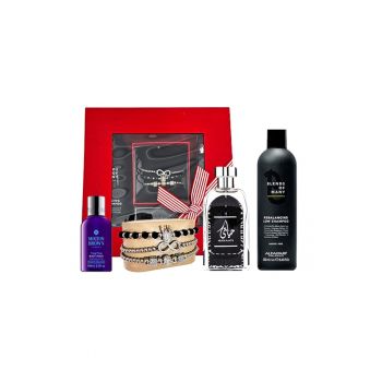 Set Black Majesty - Apa de Parfum Ard al Zaafaran Hayaati Men - 100 ml - Set 3 bratari din otel inoxidabil - onix si zirconiu - Gel de Dus Relaxing Ylang-Ylang - 100 ml - Sampon Alfaparf Rebalancing Low Shampoo Blends of Many - 250 ml