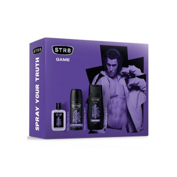 Set cadou  Game: Lotiune dupa barbierit - 50 ml + Deodorant spray pentru corp - 150 ml + Gel de dus - 250 ml de firma originala