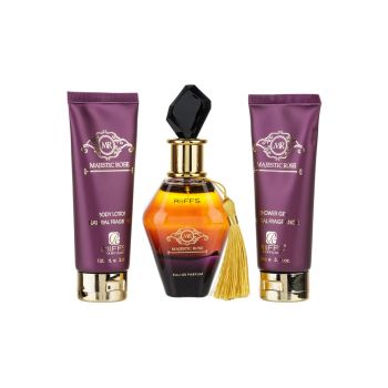 Set Cadou Majestic Rose Apa de Parfum 100ml + Gel De Dus 100ml + Lotiune de corp 100ml -