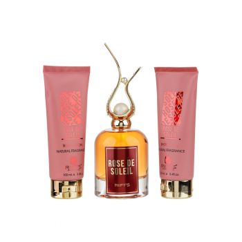Set Cadou Rose De Soleil Apa de Parfum 100ml + Gel De Dus 100ml + Lotiune de corp 100ml -
