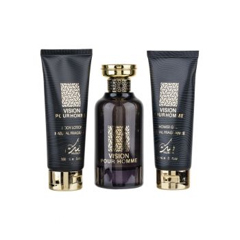 Set Cadou Vision Pour Homme Apa de Parfum 100ml + Gel De Dus 100ml + Lotiune de corp 100ml -