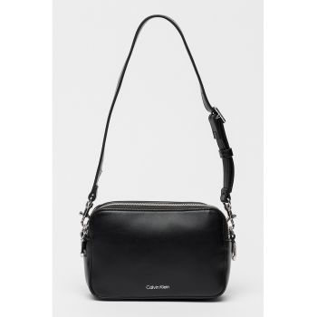 Geaca crossbody de piele ecologica cu bareta suplimentara