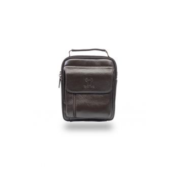 Geanta barbati din piele naturala maro Verdes