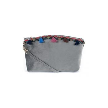 Geanta crossbody cu ciucuri