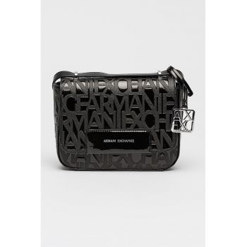 Geanta crossbody cu clapa - logo si bareta ajustabila