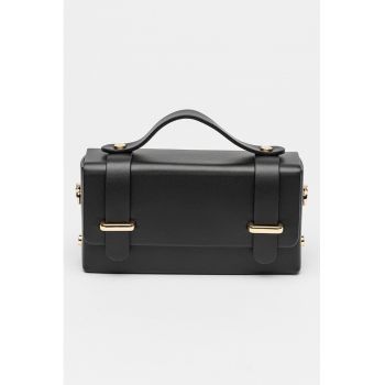 Geanta crossbody cu detaliu metalic rotund