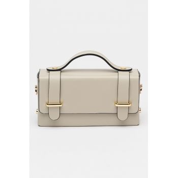 Geanta crossbody cu detaliu metalic rotund