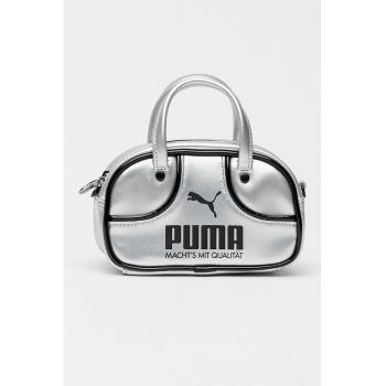 Geanta crossbody cu imprimeu logo Metallic